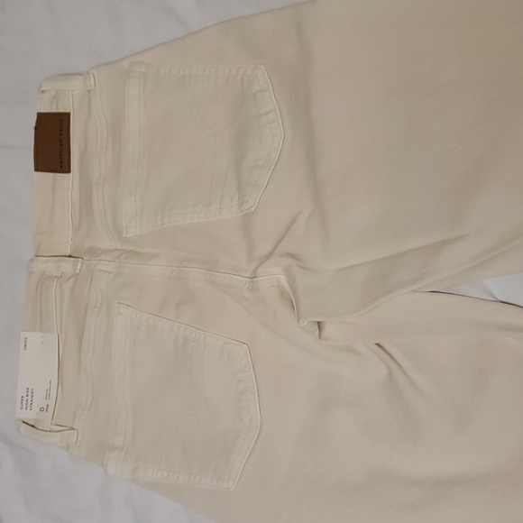 AE Stretch Super High-Waisted Straight Jean in Cream Size 0 / 25W - Picture 11 of 14
